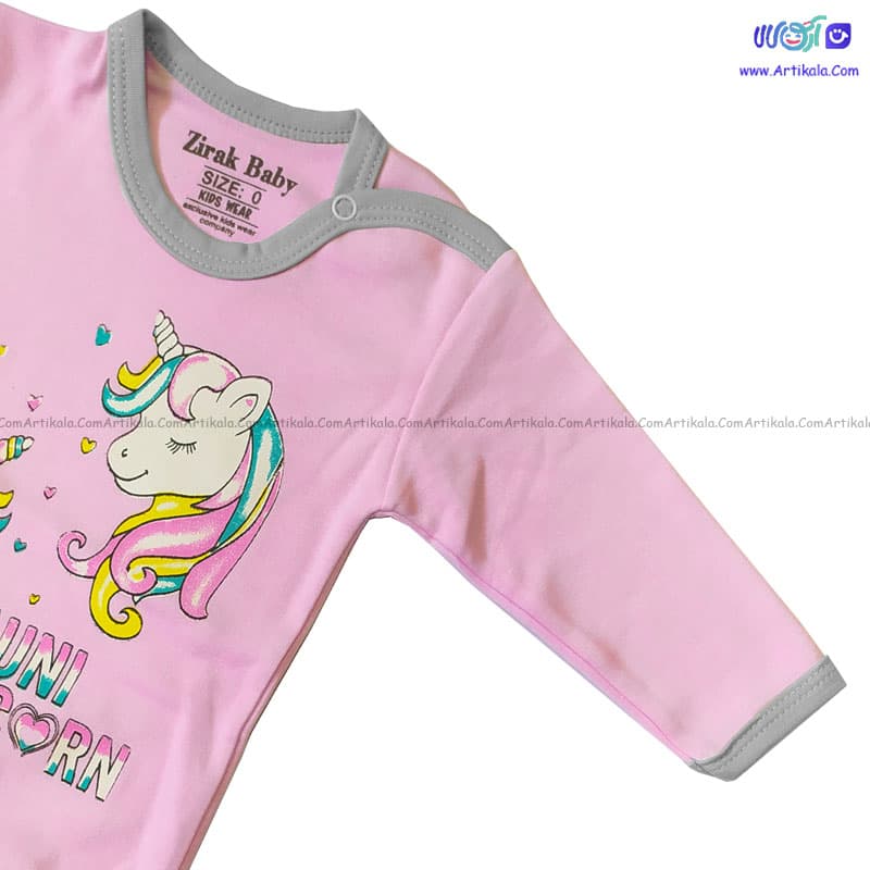 زیردکمه آستین بلند نوزاد طرح‌ یونیکورن برند زیرک بیبی Zirak Baby — تصویر ۲
