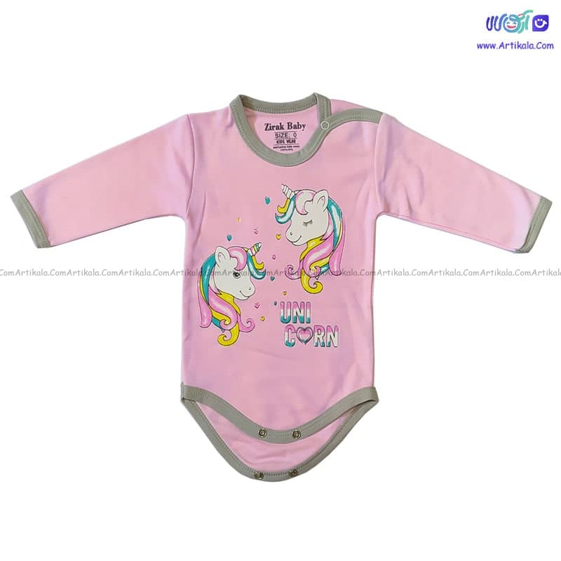 زیردکمه آستین بلند نوزاد طرح یونیکورن برند زیرک بیبی Zirak Baby
