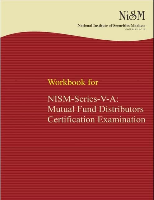 کتاب NISM Series VA: Mutual Fund Distributors Certification Examination (آزمون گواهینامه توزیع‌کنندگان صندوق‌های سرمایه‌گذاری مشترک) نسخه انگلیسی PDF | National Institute of Securities Markets (NISM)