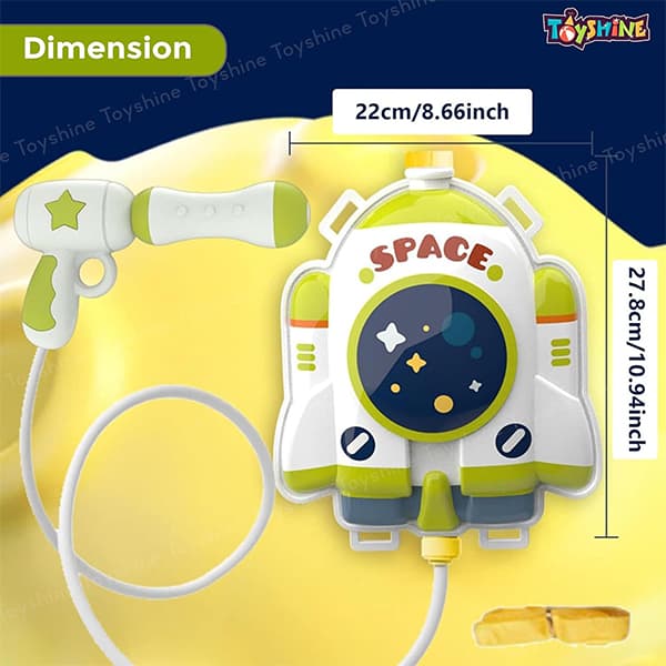 تفنگ آبپاش فضایی با مخزن پشتی 2 لیتری مدل Toyshine — تصویر ۶