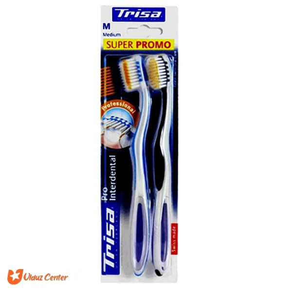 مسواک دوقلو Trisa با برس متوسط مدل Pro Interdental