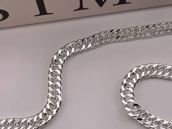 گردنبند آبکاری نقره مردانه استیل — تصویر ۵