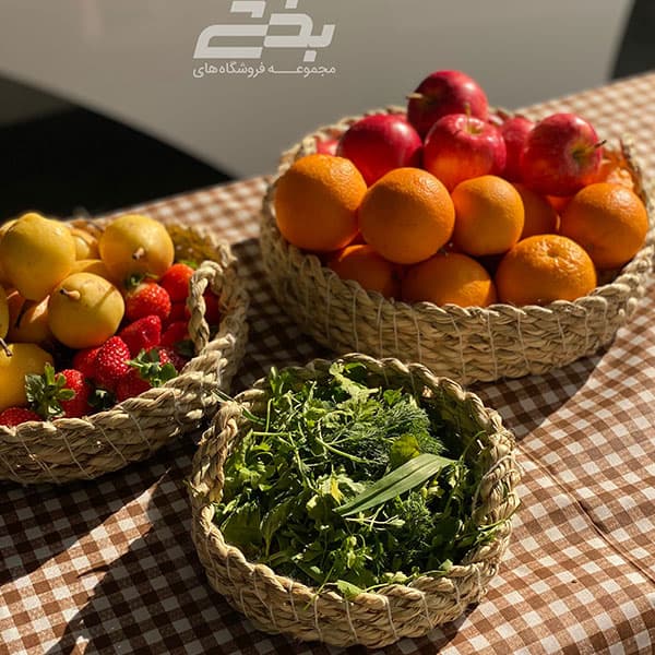 سبد سه تیکه دسته دار حصیری — تصویر ۵