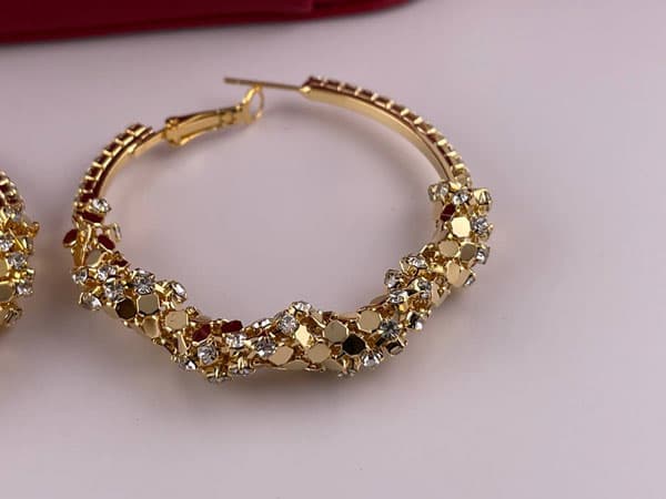 گوشواره طلایی و نقره ای طرح سکه ای — تصویر ۳