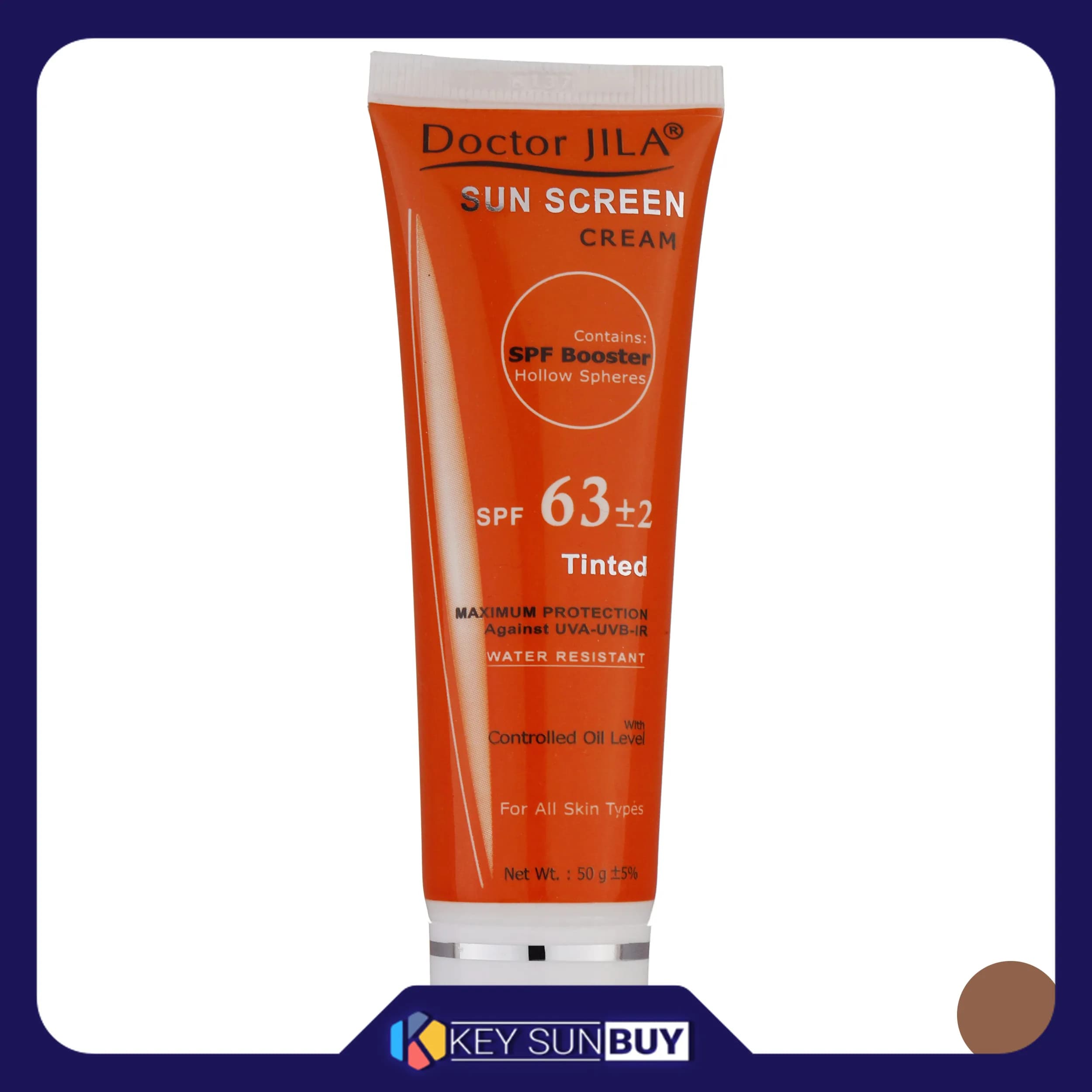 کرم ضد آفتاب رنگی دکتر ژیلا SPF63 مدل DJ3 محافظ UVA ،UVB، ضد آب مناسب انواع پوست وزن 50 گرم(انقضا2028/07) — تصویر ۴