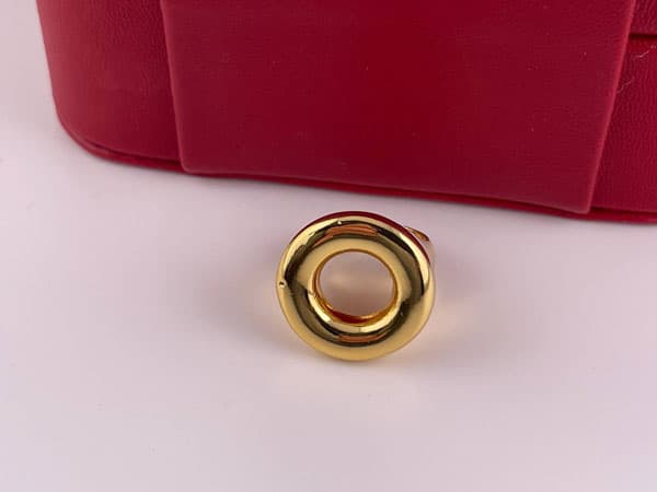 انگشتر مینیمال آبکاری نقره طرح دایره — تصویر ۵