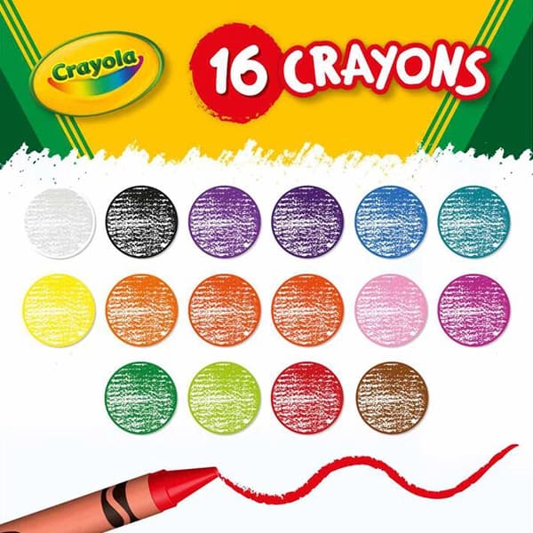 مداد شمعی قابل‌شستشو 16 رنگ کرایولا Crayola — تصویر ۳