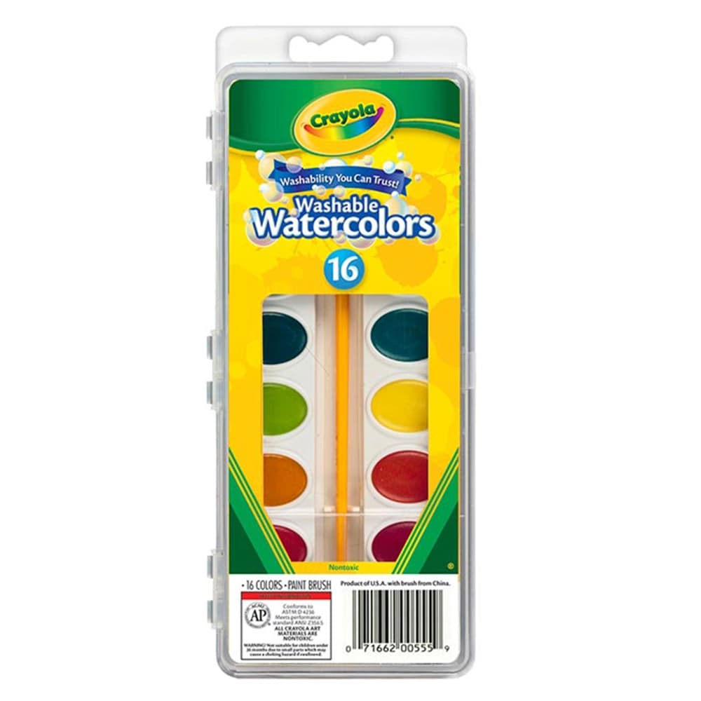 آبرنگ قابل‌شستشو 16 رنگ کرایولا Crayola