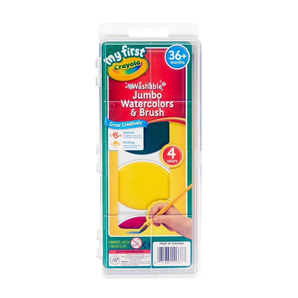 آبرنگ قابل‌شستشو جانبو 4 رنگ کرایولا Crayola