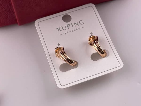 گوشواره حلقه ای ژوپینگ طرح مار — تصویر ۳
