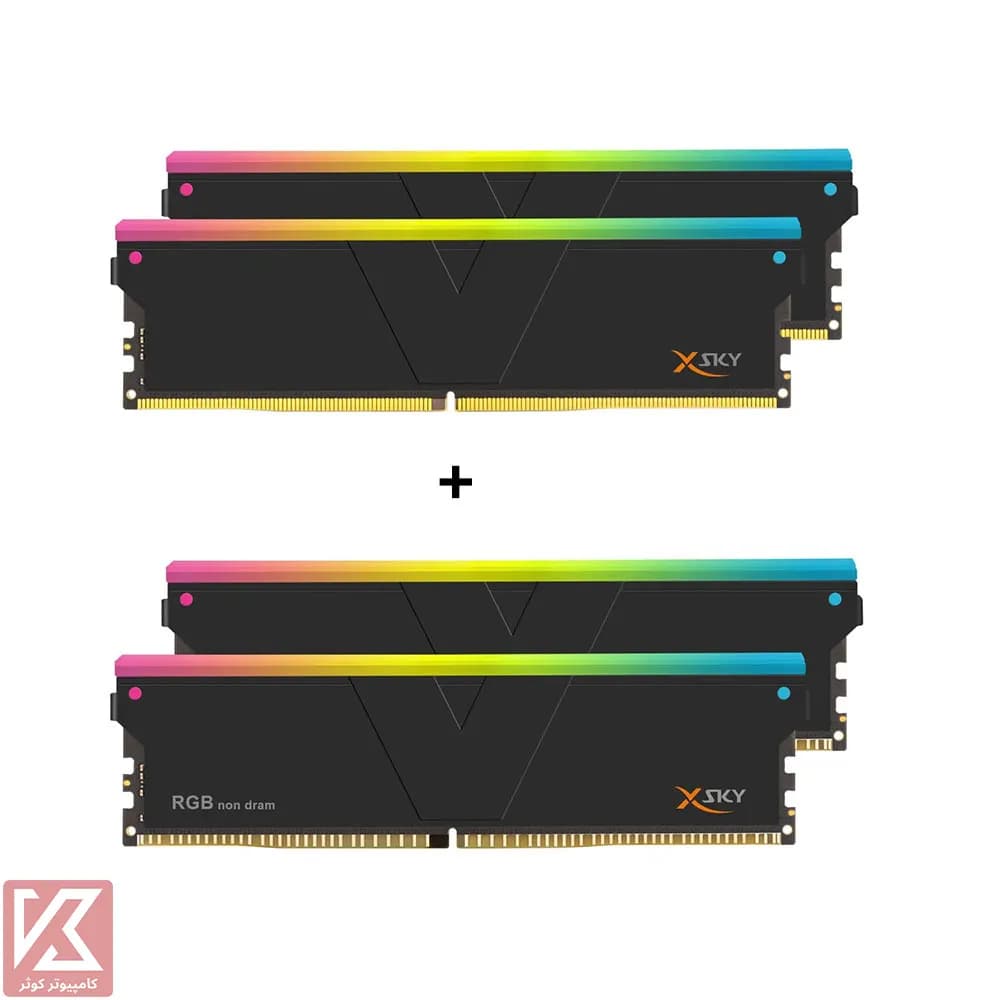 رم وی کالر 48 گیگابایت (2×24) دو کانال DDR5 6000 مدل Manta XSky RGB KIT 2+2 — تصویر ۲