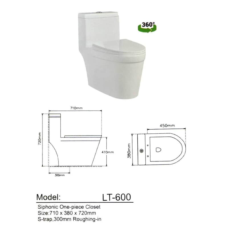 توالت فرنگی لوتوس مدل LT-600 — تصویر ۲