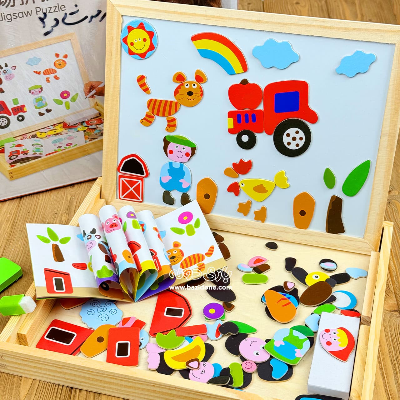 تخته دو طرفه چوبی مگنتی وارداتی — تصویر ۶