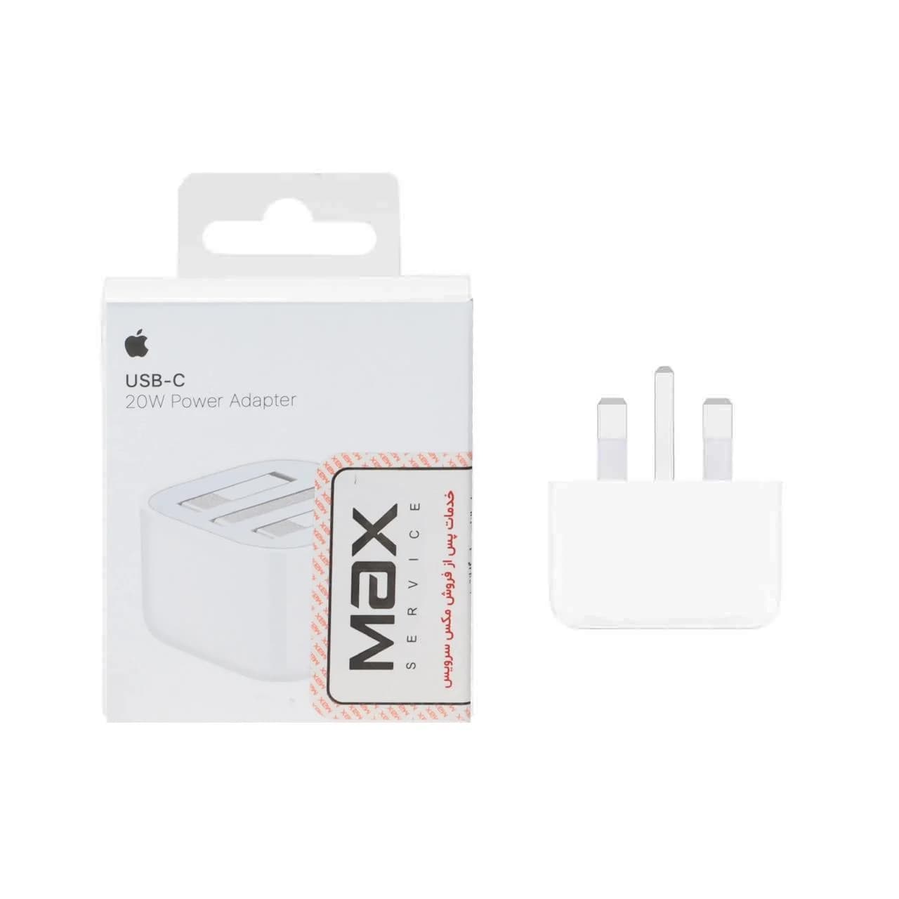 شارژر دیواری اپل 3 پین 20W – B/A – سفید – MMX