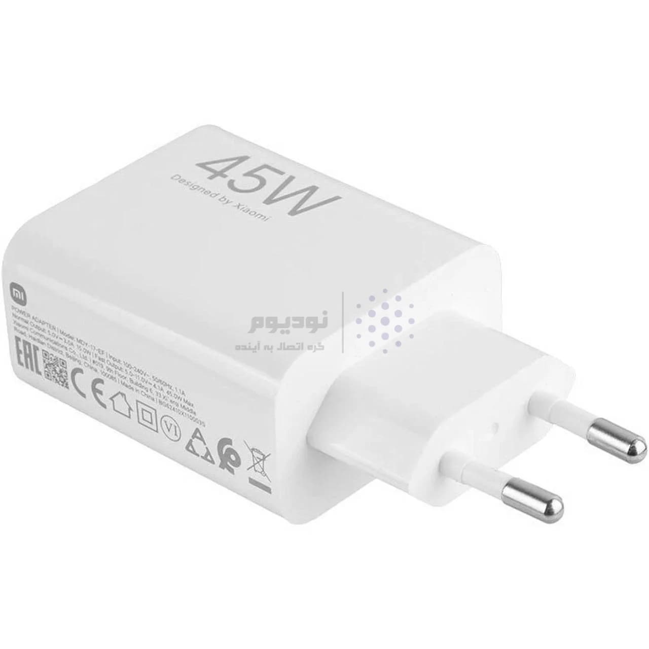شارژر دیواری فست تک پورت Xiaomi مدل MDY-17-EF 45W به همراه کابل شارژ Type-C – سفید – MMX (اصل چین) — تصویر ۲
