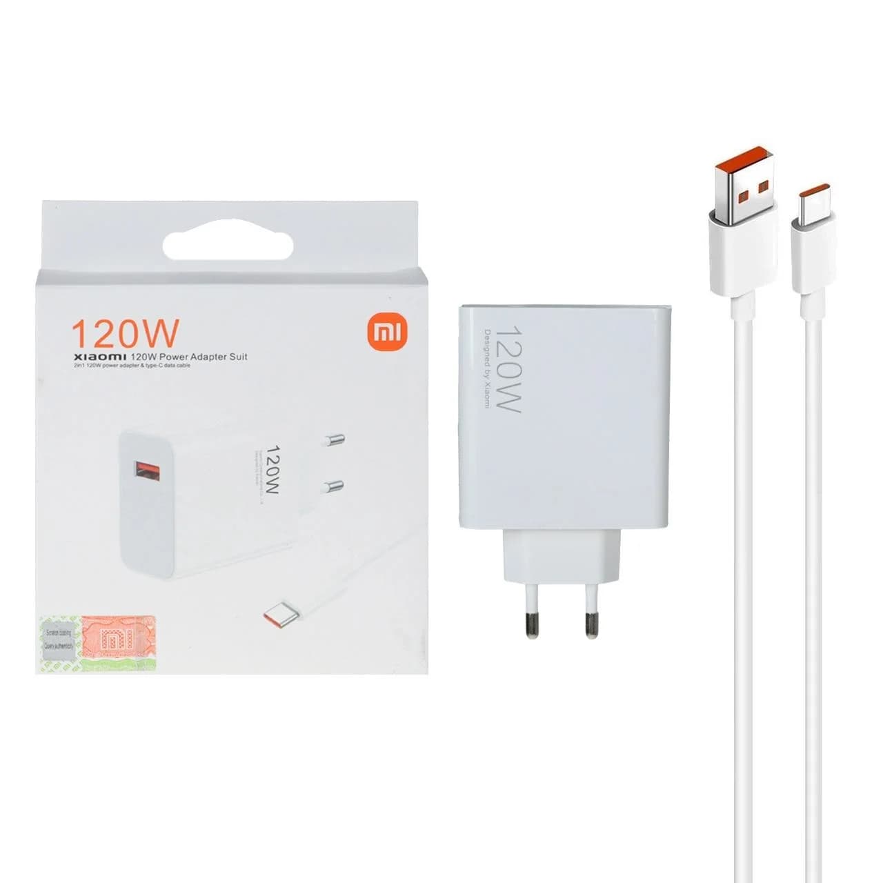 شارژر دیواری فست تک پورت Xiaomi مدل MDY-11-EZ 120W به همراه کابل شارژ Type-C – سفید – MMX (اصل چین)