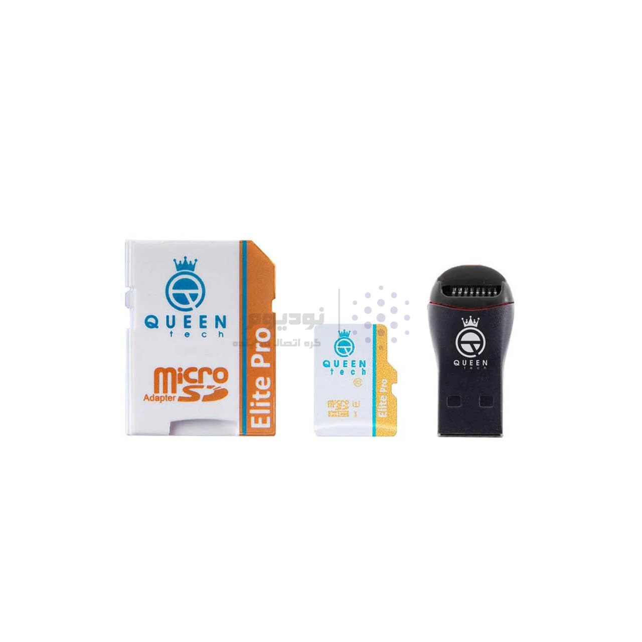 Queen tech microSDHC & adapter & رم ریدر U3 Class 10 566X plus -85MB/s – 32GB – مشکی — تصویر ۲