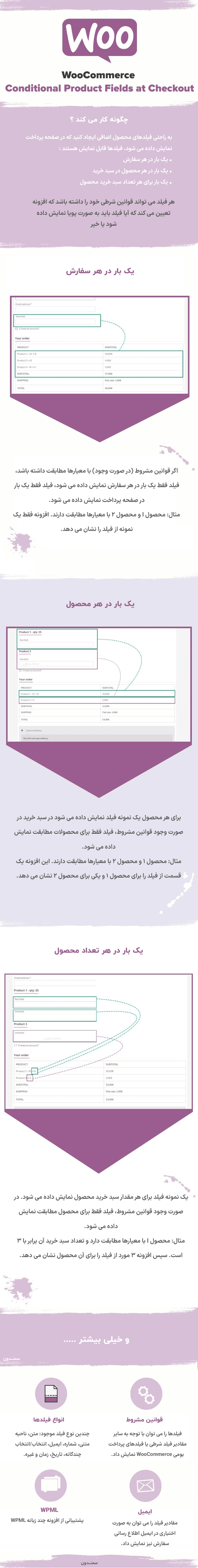 افزونه ساخت فیلدهای شرطی محصول در صفحه پرداخت | Conditional Product Fields at Checkout — تصویر ۲