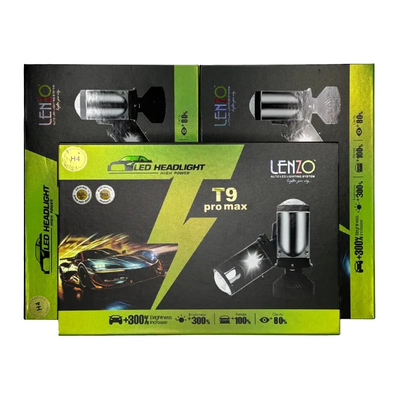 هدلایت LENZO مدل لنزدار T9 پایه H4 — تصویر ۲