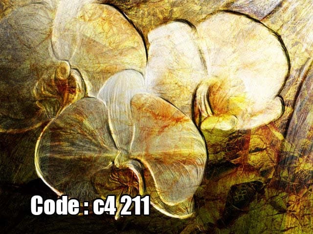 پوستر دیواری سه بعدی | گل ارکیده با بافت طلایی و آبرنگی لوکس