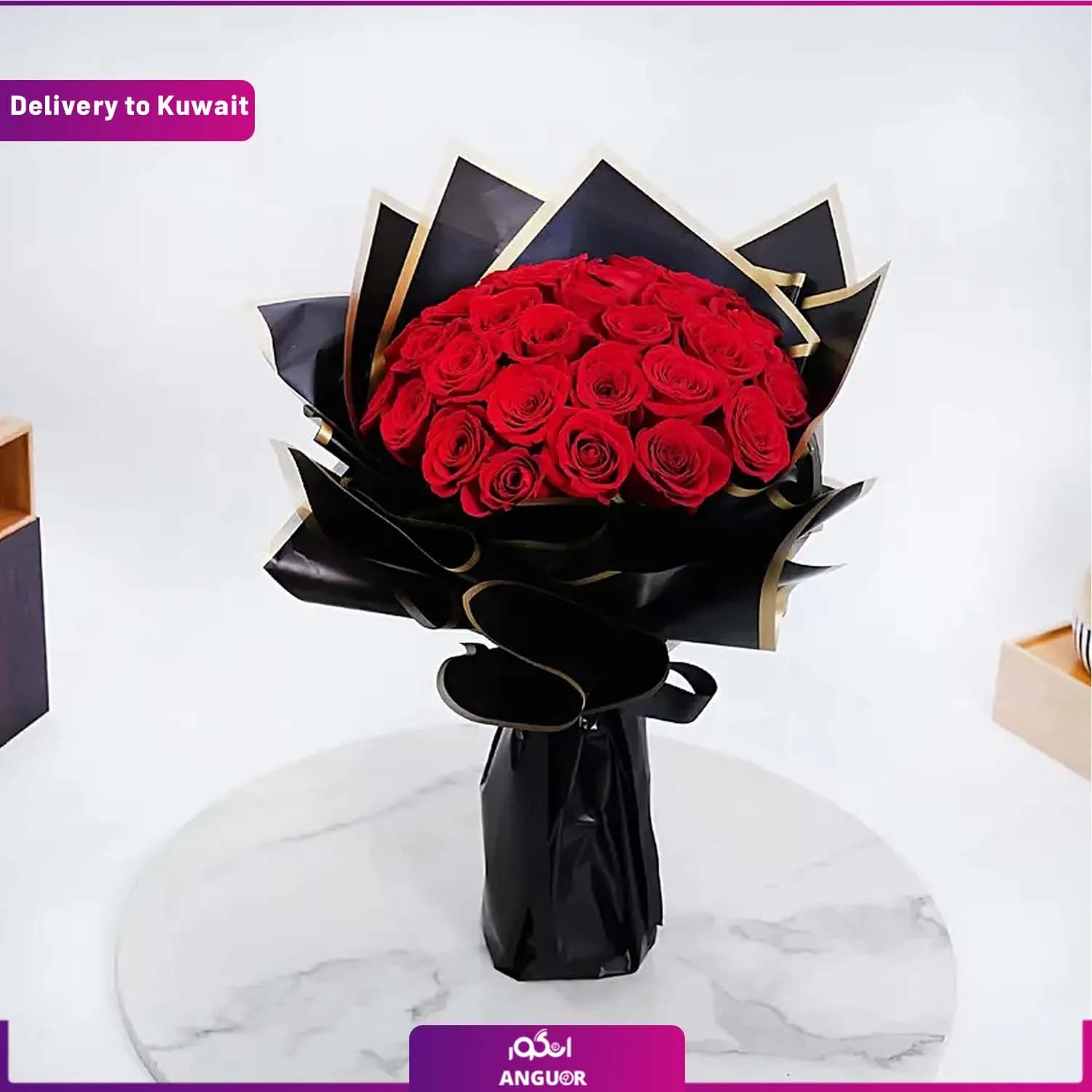 دسته گل 50 شاخه رز (تحویل در کویت)