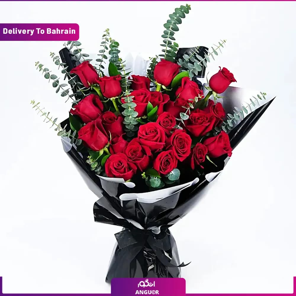 24Roses Bouquet With Teddy (Delivery in Bahrain) — تصویر ۲
