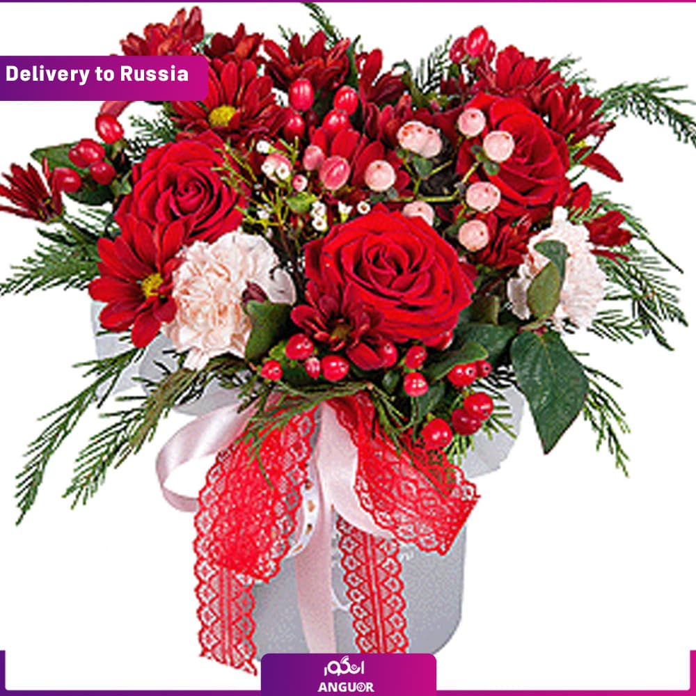 باکس گل با تم کریسمس (تحویل در روسیه)
