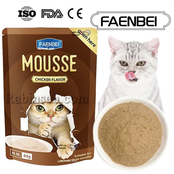 پوچ فنبی گربه طعم مرغ مدل موس 85 گرم