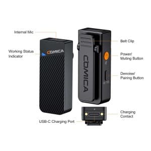 میکروفون یقه ای بی سیم کامیکا مدل Vimo C3 — تصویر ۵