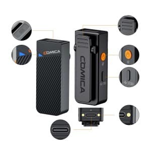 میکروفون یقه ای بی سیم کامیکا مدل Vimo C3 — تصویر ۴