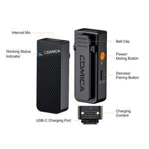 میکروفون یقه ای بی سیم کامیکا مدل Vimo C1 — تصویر ۵