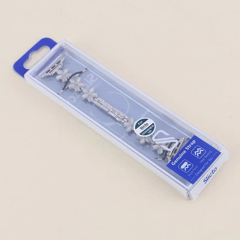 بند اپل واچ فلزی Slicto سایز 42/44/45/46/49 میلی متری طرح گل بابونه — تصویر ۲