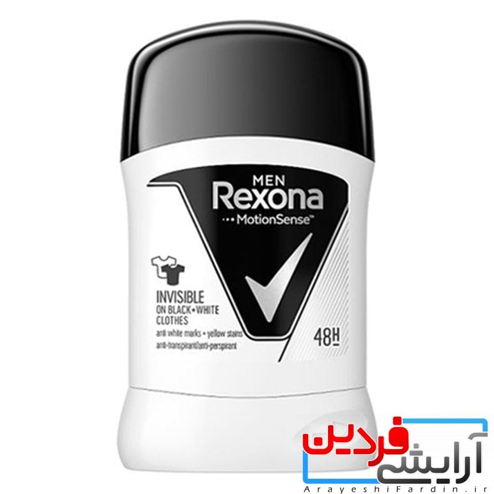 استیک ضد تعریق مردانه رکسونا مدل اینویزیبل بلک اند وایت