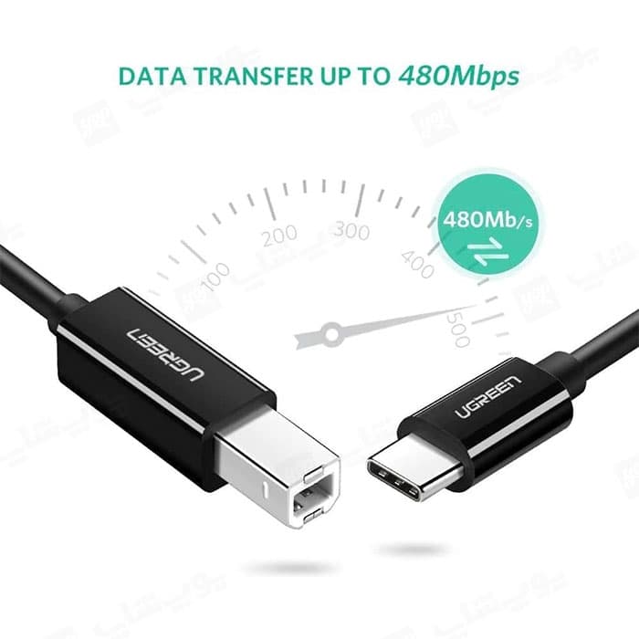 کابل تبدیل پرینتر تایپ C به USB-B یوگرین مدل US241 به طول 1.5 متر — تصویر ۳