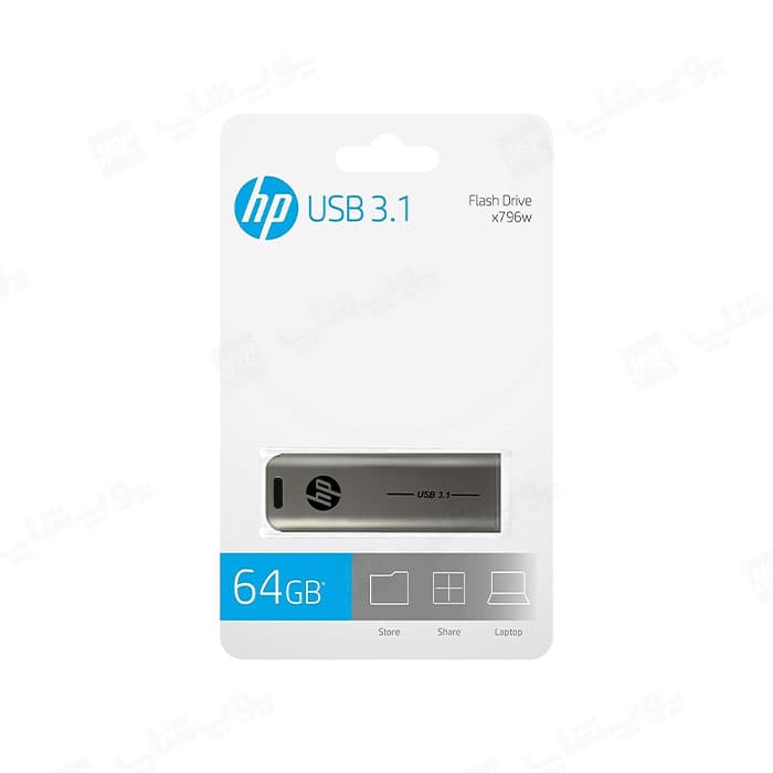فلش مموری اچ پی مدل x796w USB3.1 با ظرفیت 64 گیگابایت — تصویر ۲