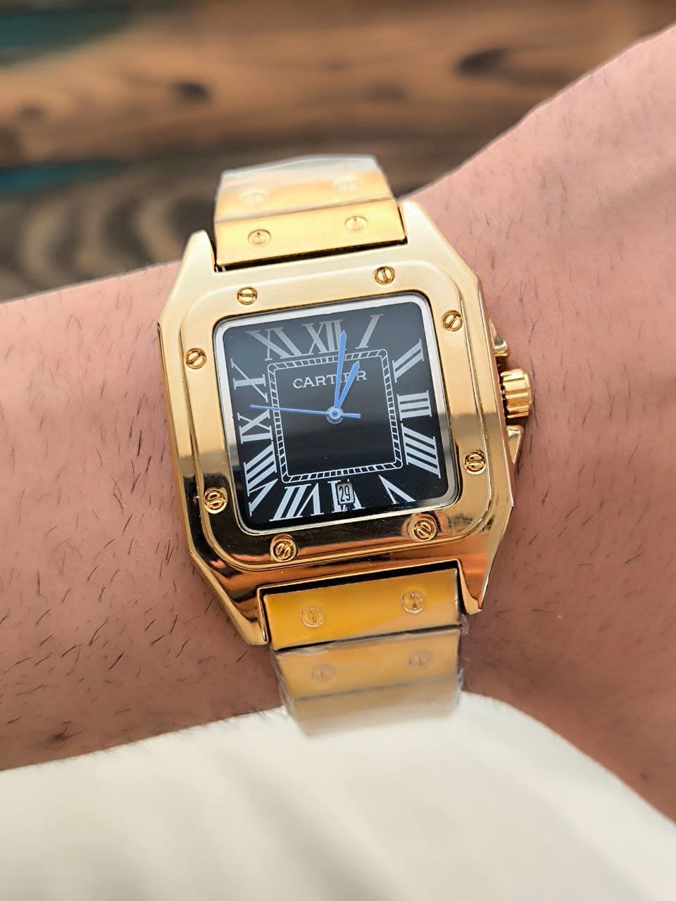 ساعت مردانه CARTIER رنگ ثابت تقویم دار دو قفله مخفی کیفیت عالی کد 1920944