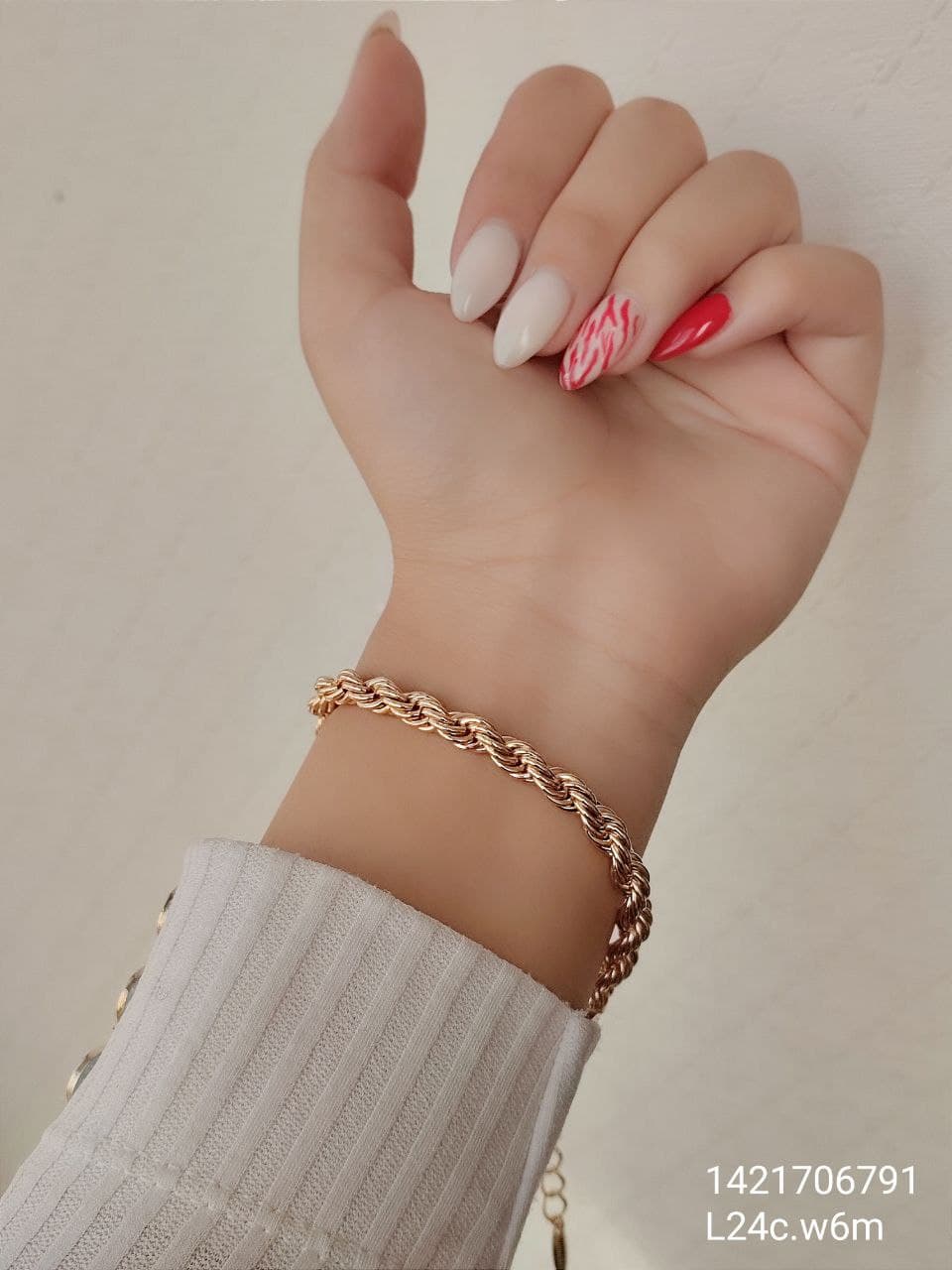 دستبند زنانه مدل طنابی جدید مارک ژوپینگ طلایی رنگ ثابت آبکاری شده ضد حساسیت و با کیفیت کد 1216665 — تصویر ۲