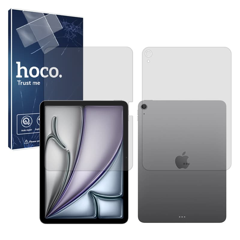 گلس صفحه نمایش و پشت تبلت اپل iPad Air 13 (2025) مدل شفاف برند هوکو