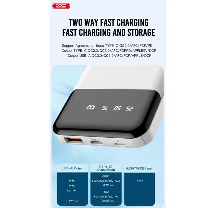 پاوربانک ایکس او مدل xo pr 191 ظرفیت 10000 میلی آمپر ساعت — تصویر ۳