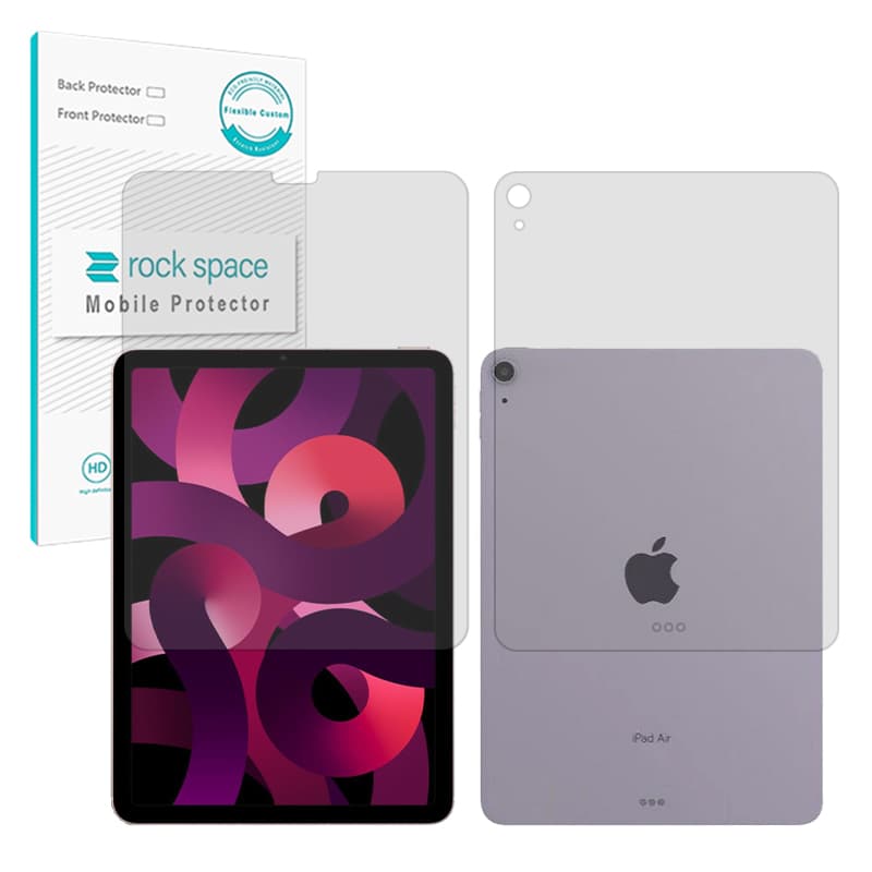 گلس صفحه نمایش و پشت تبلت اپل iPad Air 5 10.9 مدل نانو هیدروژل شفاف برند راک اسپیس