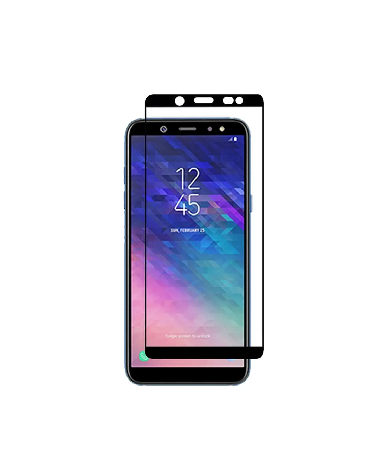 گلس فول Super D مشکی گوشی موبایل سامسونگ Samsung A6
