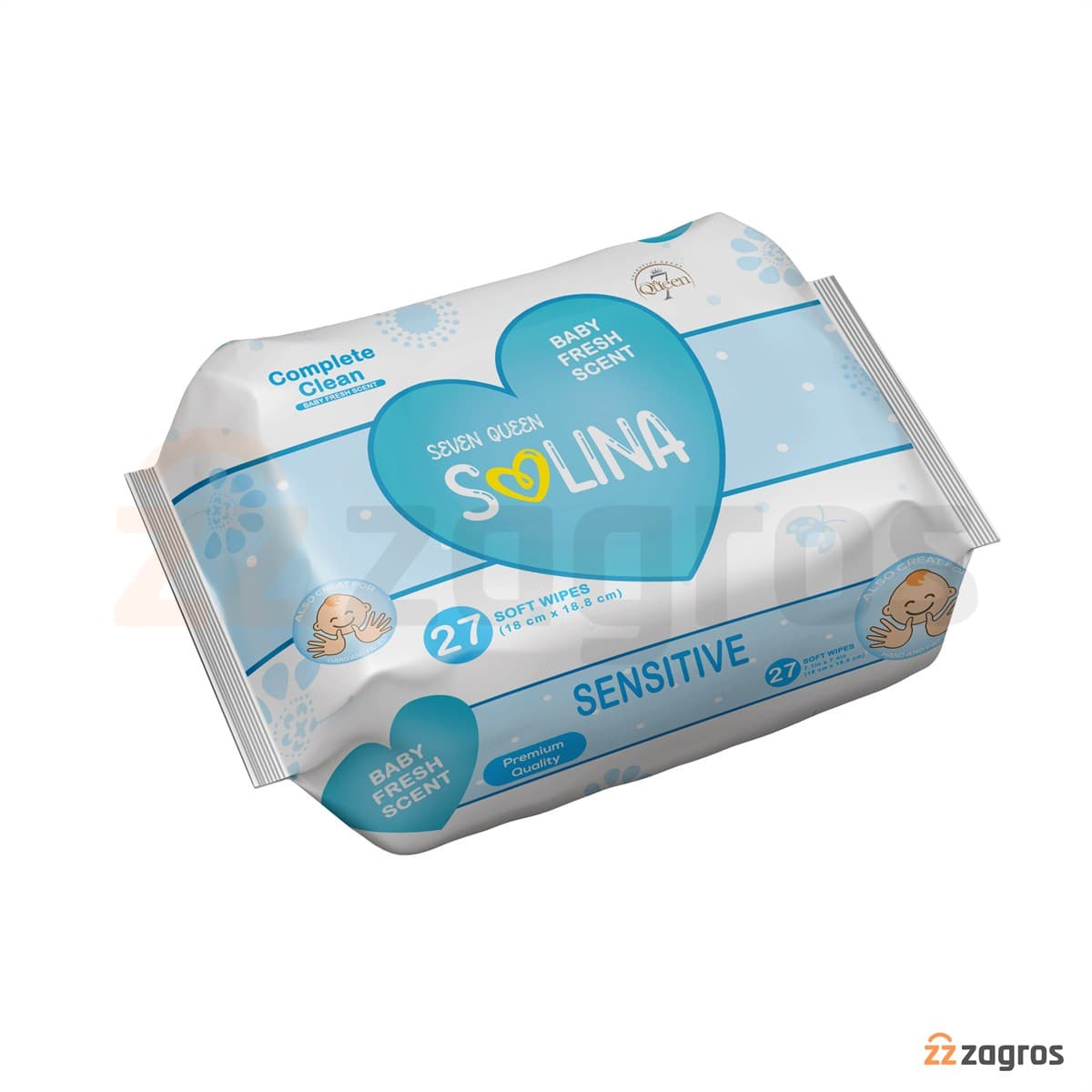 دستمال مرطوب کودک سون کوئین مدل سولینا Baby Fresh Scent بسته 27 عددی — تصویر ۳