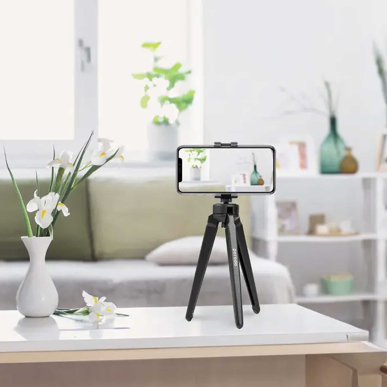 سه پایه گوشی موبایل و دوربین تاشو پورودو PD-TRPT-BK — تصویر ۸