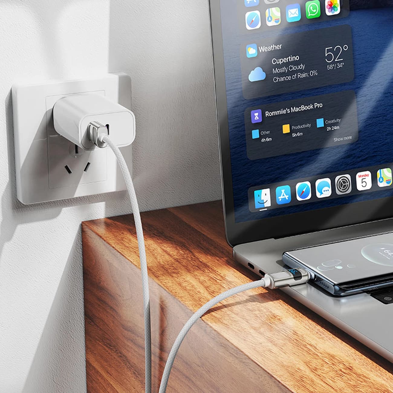 کابل تایپ سی هوکو HOCO مدل U137 طول 1.2 متر 5 آمپر — تصویر ۸