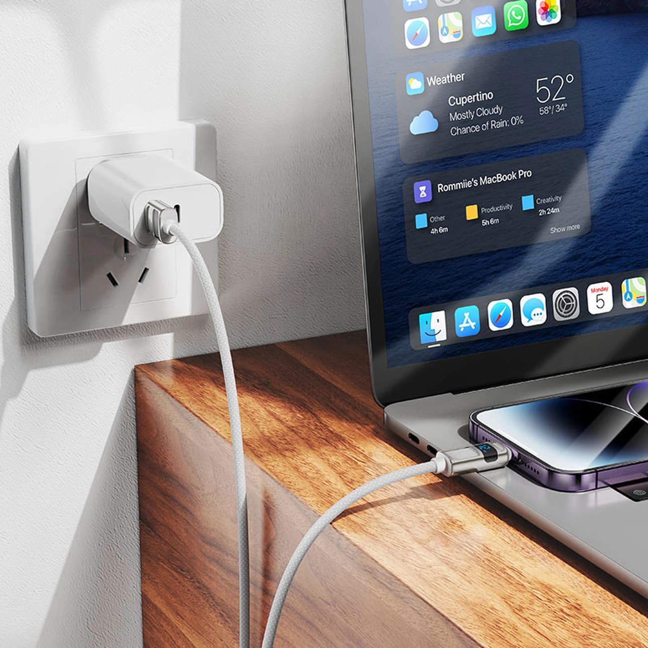 کابل لایتنینگ هوکو HOCO مدل U137 طول 1.2 متر 2.4 آمپر — تصویر ۸