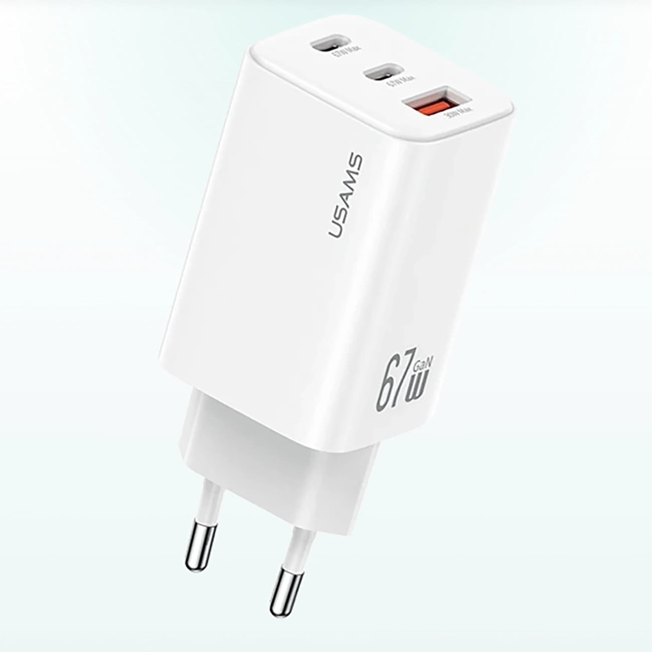 شارژر دیواری 67 وات یوسامز USAMS مدل CC265 سه پورت — تصویر ۵