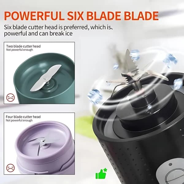 شیکر و آبمیوه گیری شارژی قابل حمل 380 میلی لیتر گرین لاین مدل GNBLNDMPJBK — تصویر ۷