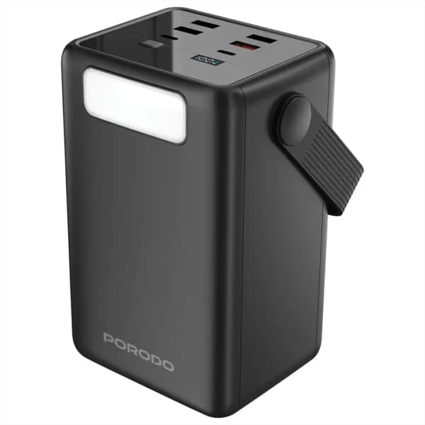 پاور بانک پرودو مدل Porodo Lara 80000mAh Power Bank with Integrated Cables & Flashlight