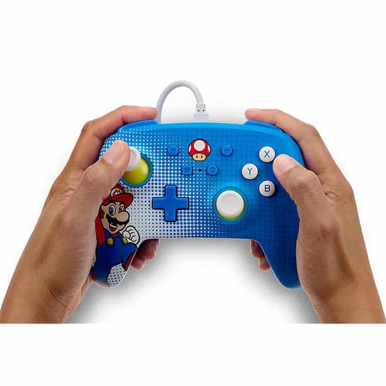 کنترلر با سیم PowerA Enhanced مخصوص Nintendo Switch – طرح Mario Pop Art — تصویر ۳