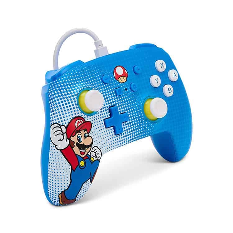 کنترلر با سیم PowerA Enhanced مخصوص Nintendo Switch – طرح Mario Pop Art — تصویر ۲